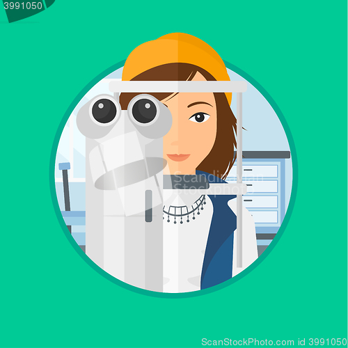 Image of Patient during eye examination.