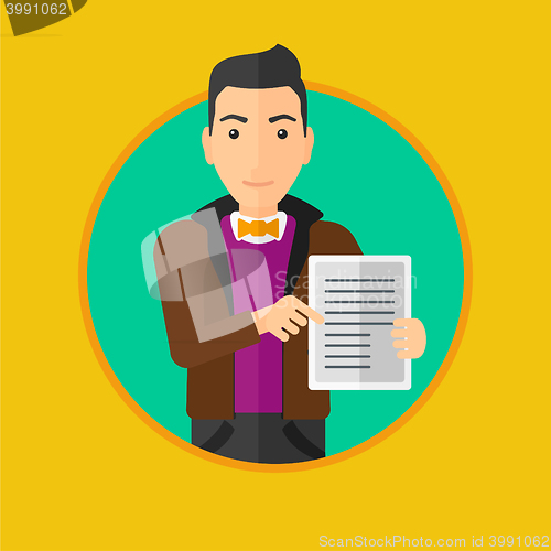 Image of Man holding tablet computer.