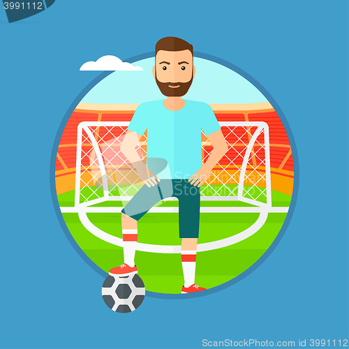 Image of Football player with ball.