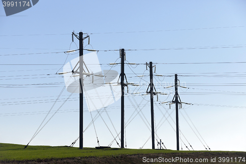 Image of High-voltage power poles