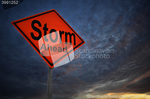 Image of Storm warning road sign