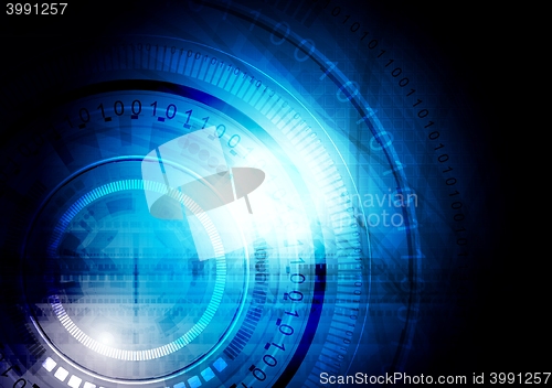 Image of Dark blue technology background