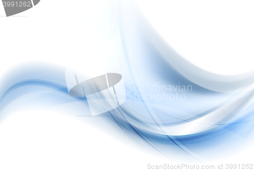 Image of Blue smooth blurred abstract waves