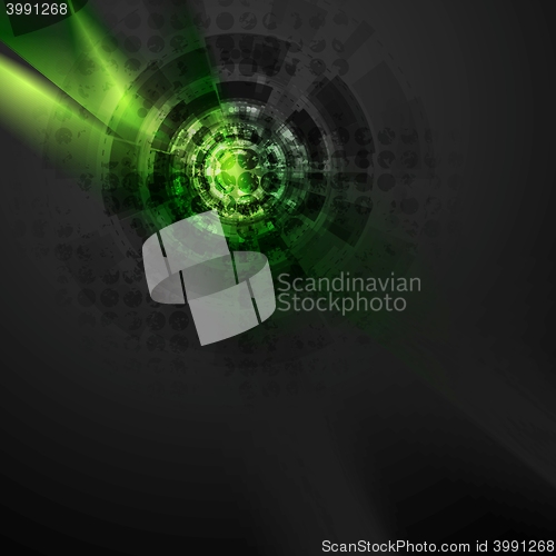 Image of Dark green hi-tech design with grunge texture