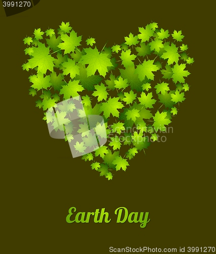 Image of Earth Day ecology green leaves background