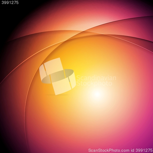 Image of Orange purple glowing waves background