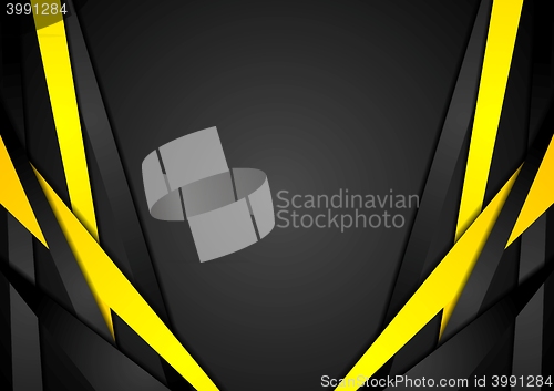 Image of Black and yellow corporate tech striped design