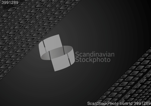 Image of Dark black tech geometric background