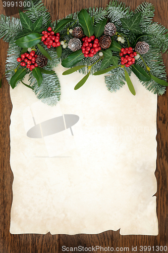 Image of Traditional Winter Greenery Border 