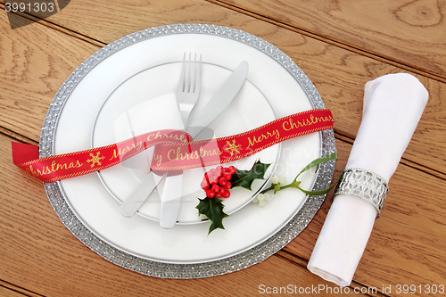 Image of Simple Christmas Place Setting