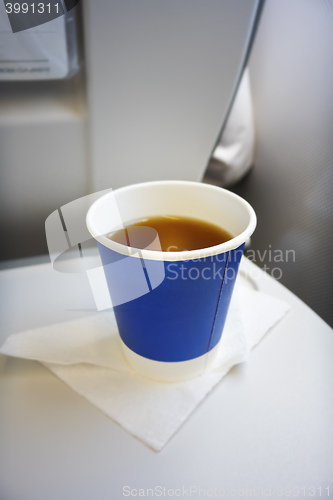 Image of cup of tee at the plane