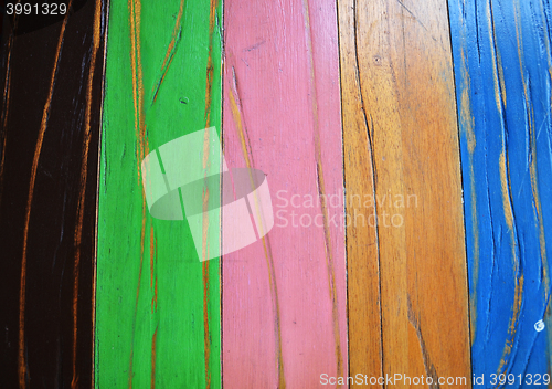 Image of Vintage colorful wood background