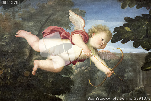 Image of an angel on an old painting