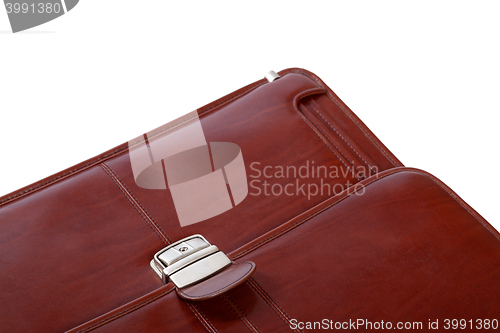 Image of Part of brown leather briefcase