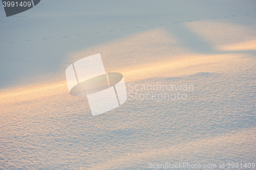 Image of landscape. weather, snowdrifts in the foreground