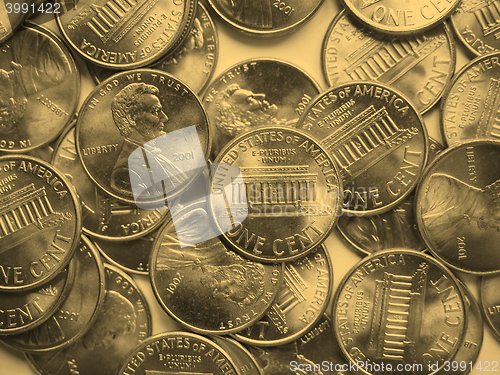 Image of Dollar coins background - vintage
