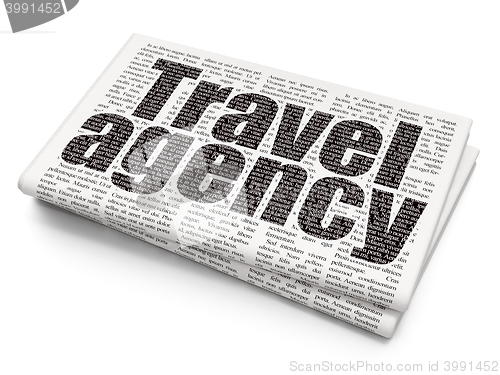 Image of Travel concept: Travel Agency on Newspaper background