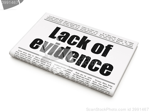 Image of Law concept: newspaper headline Lack Of Evidence