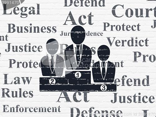 Image of Law concept: Business Team on wall background