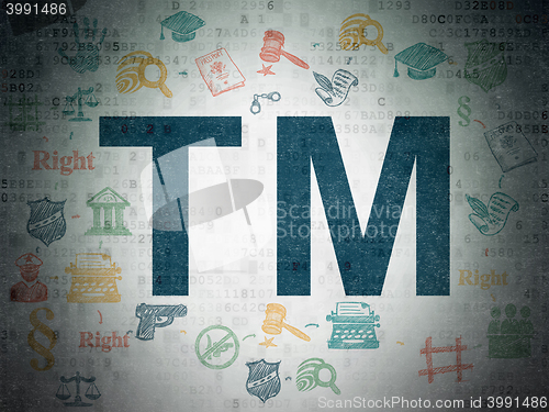 Image of Law concept: Trademark on Digital Data Paper background