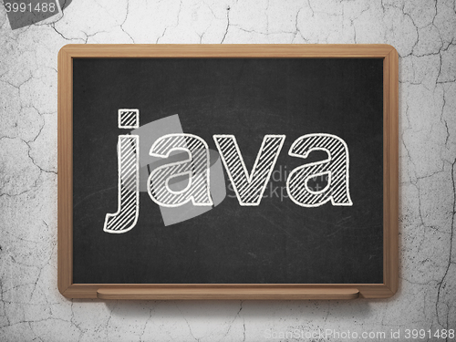 Image of Database concept: Java on chalkboard background