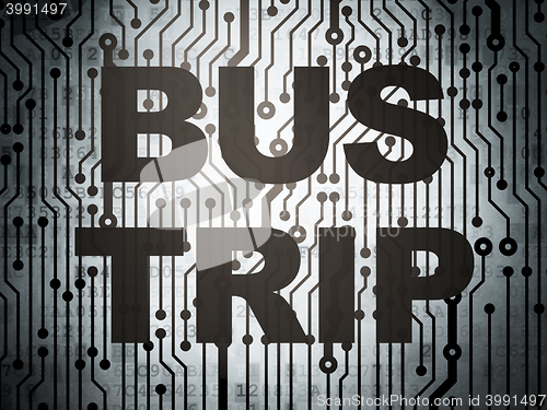 Image of Tourism concept: circuit board with Bus Trip