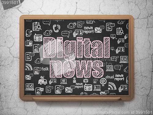 Image of News concept: Digital News on School board background