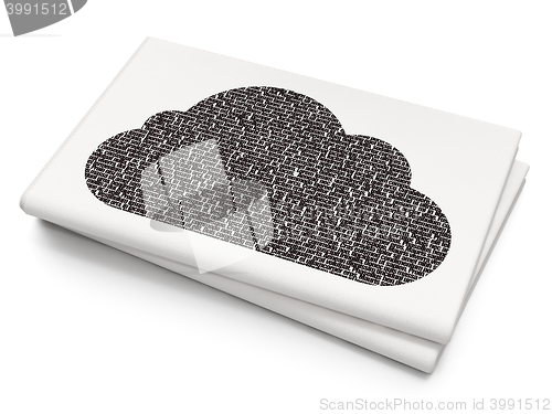 Image of Cloud computing concept: Cloud on Blank Newspaper background