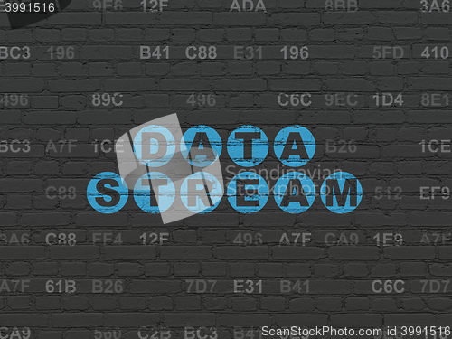 Image of Information concept: Data Stream on wall background