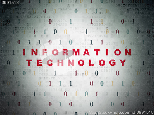 Image of Data concept: Information Technology on Digital Data Paper background