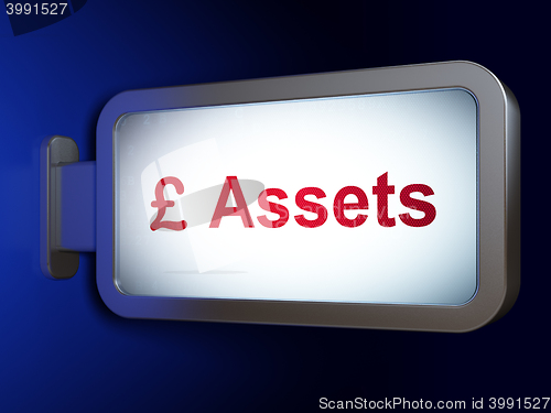 Image of Money concept: Assets and Pound on billboard background