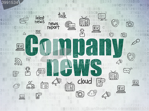 Image of News concept: Company News on Digital Data Paper background