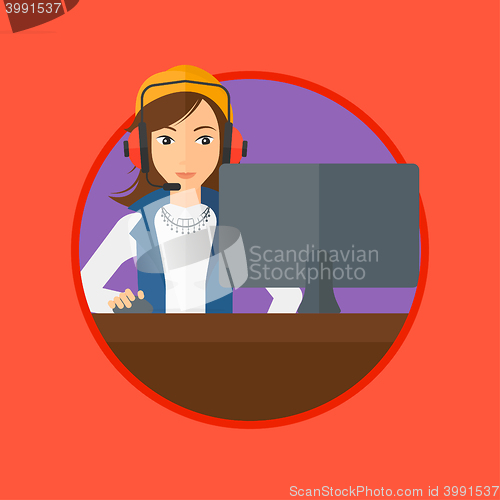 Image of Woman playing computer game.