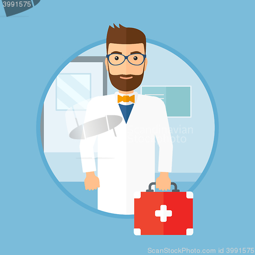 Image of Doctor with first aid box.