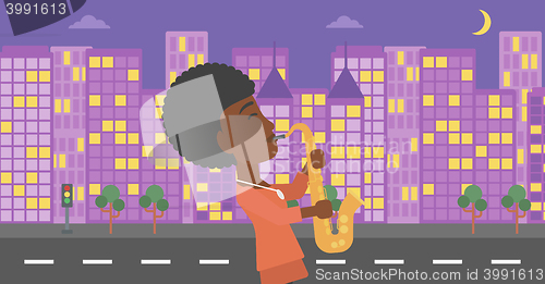 Image of Woman playing saxophone.