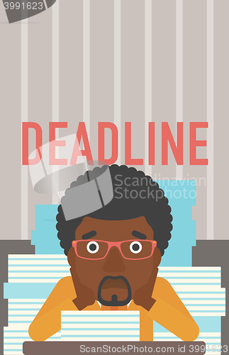 Image of Man having problem with deadline.