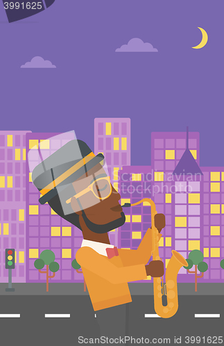 Image of Musician playing saxophone.
