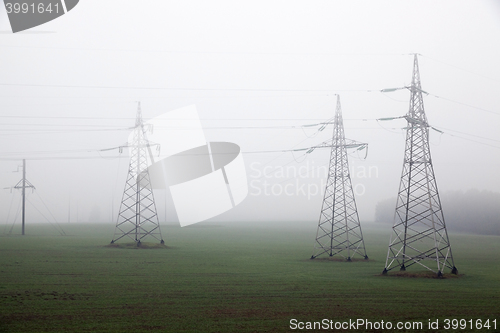 Image of High-voltage power poles