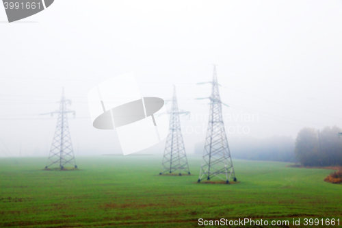 Image of High-voltage power poles