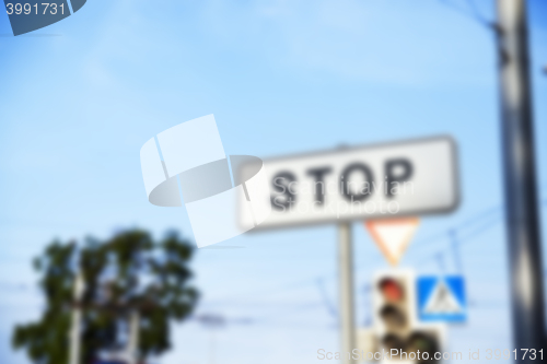 Image of Road stop sign