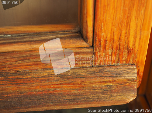 Image of Brown wood window frame