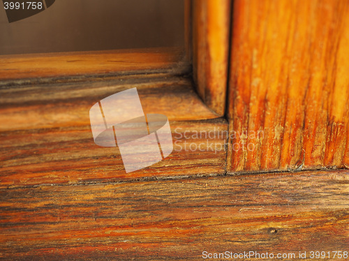 Image of Brown wood window frame