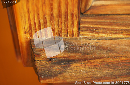 Image of Brown wood window frame
