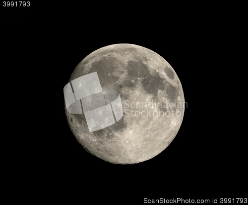 Image of Full moon seen with telescope