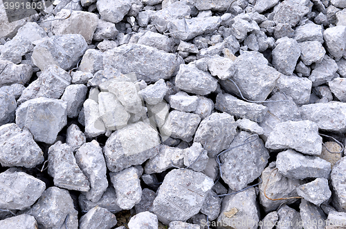 Image of Building debris - the broken stones of the destroyed building