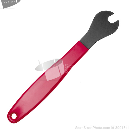 Image of Red wrench isolated on white