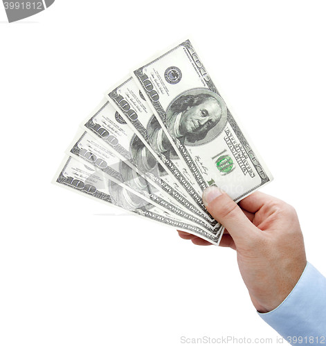 Image of Hand with money isolated