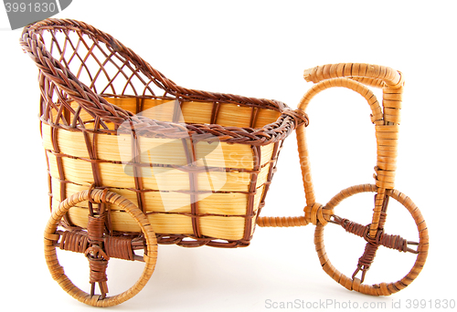 Image of Empty wooden wheelbarrow