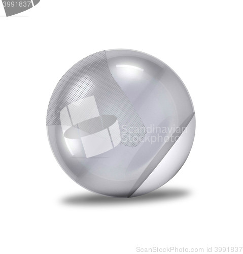 Image of silver fitball isolated against a white background