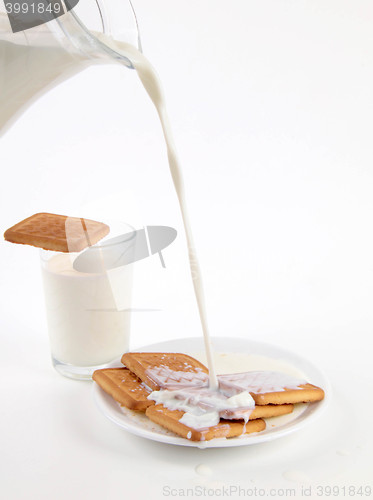 Image of Milk and Cookies isolated